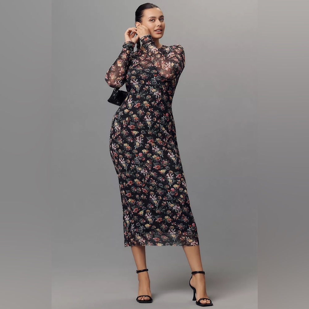 NWT Size 1X - AFRM Ashland Slim Midi Dress (with removable slip dress)